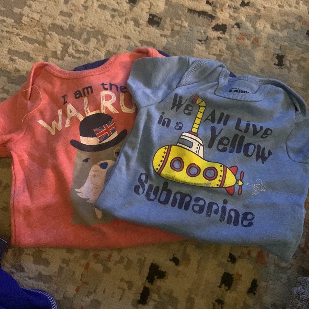 Beatles Onesie lot. 0-3 months.